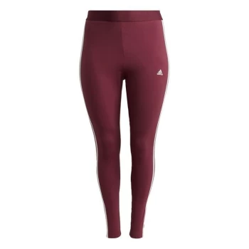 Image of adidas Essentials 3-Stripes Leggings (Plus Size) Womens - Victory Crimson / White
