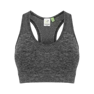 Image of Tombo Womens/Ladies Seamless Crop Top (Medium) (Dark Grey Marl)