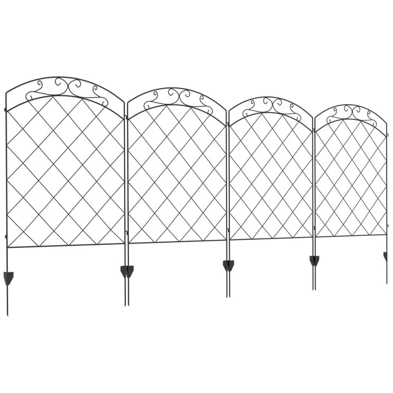 Image of Outsunny Garden Fencing Panels, 43" x 11.4ft - Swirls 844-769V00BK