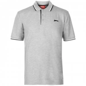 Image of Slazenger Tipped Polo Shirt Mens - Grey Marl