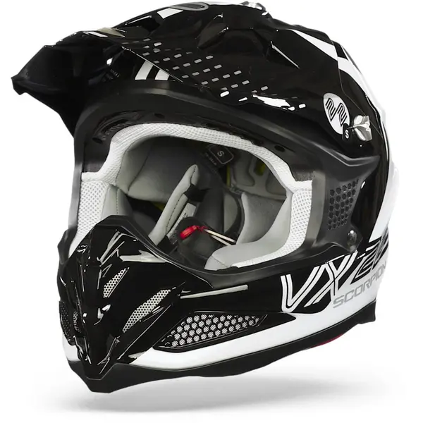 Image of Scorpion VX-22 Air Ares White-Black-Neon Yellow Offroad Helmet Size XS