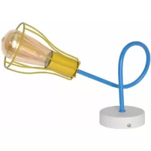 Image of Helam Oxford Table Lamp White, Blue, Yellow 30cm