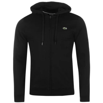 Image of Lacoste Logo Zip Hoodie - Black