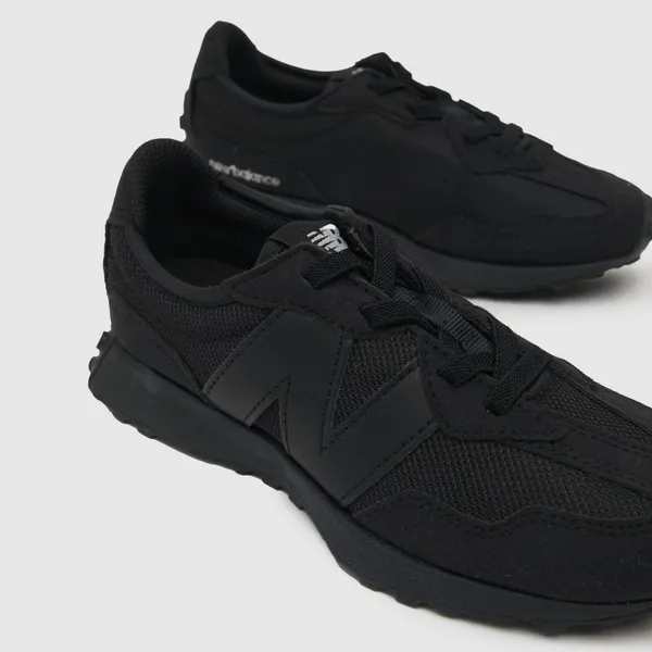 Image of New Balance Black 327 Junior trainers Black UK 13 (EU 32)