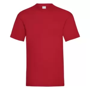 Image of Mens Value Short Sleeve Casual T-Shirt (Small) (Dark Red)