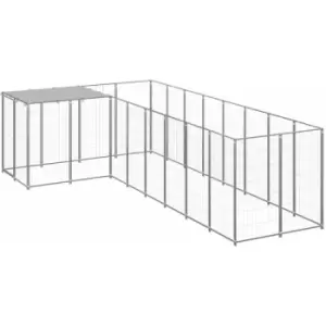 Image of Vidaxl - Dog Kennel Silver 6.05 m² Steel Silver