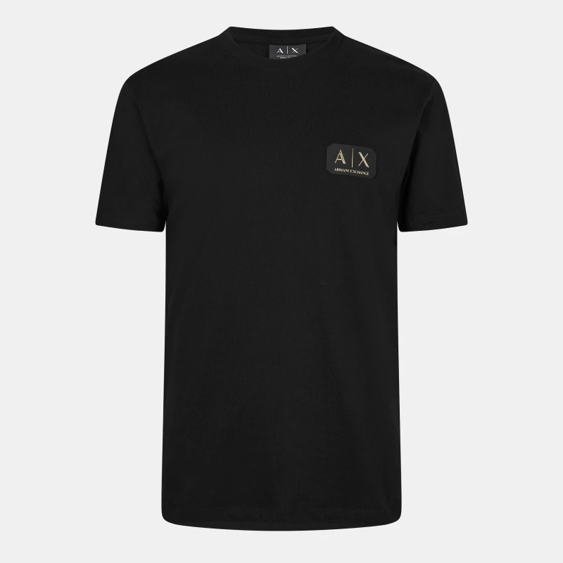 Image of Armani Exchange Chest Logo T-Shirt Black/Gold L