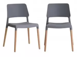 Image of LPD Riva Set of 2 Grey Dining Chairs