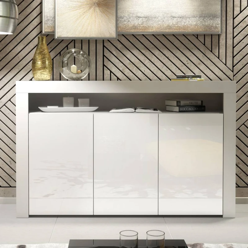 Image of Creative Furniture Aether Sideboard 155cm - White with Gloss Doors White Unisex
