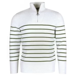 Image of Barbour Mens Harbour Half Zip Off White XXL