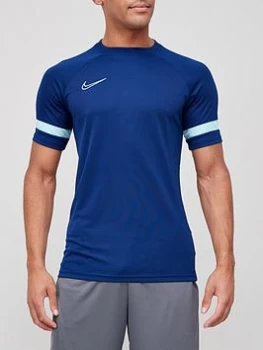 Image of Nike Mens Dri-FIT Academy 21 Short Sleeve T-Shirt - Blue Size XL, Men