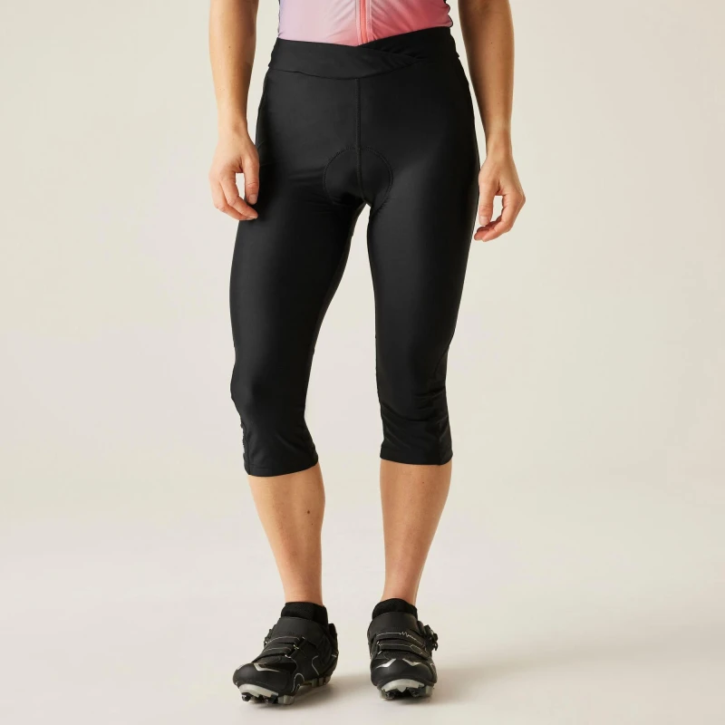 Image of Dare 2b Womens 'Worldly' Gel Cycling Capri in Black Size: 18 Black Female 18