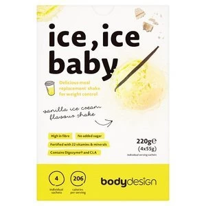 Image of Body Design Meal Replacement Shake Vanilla Ice Cream 4x 55g