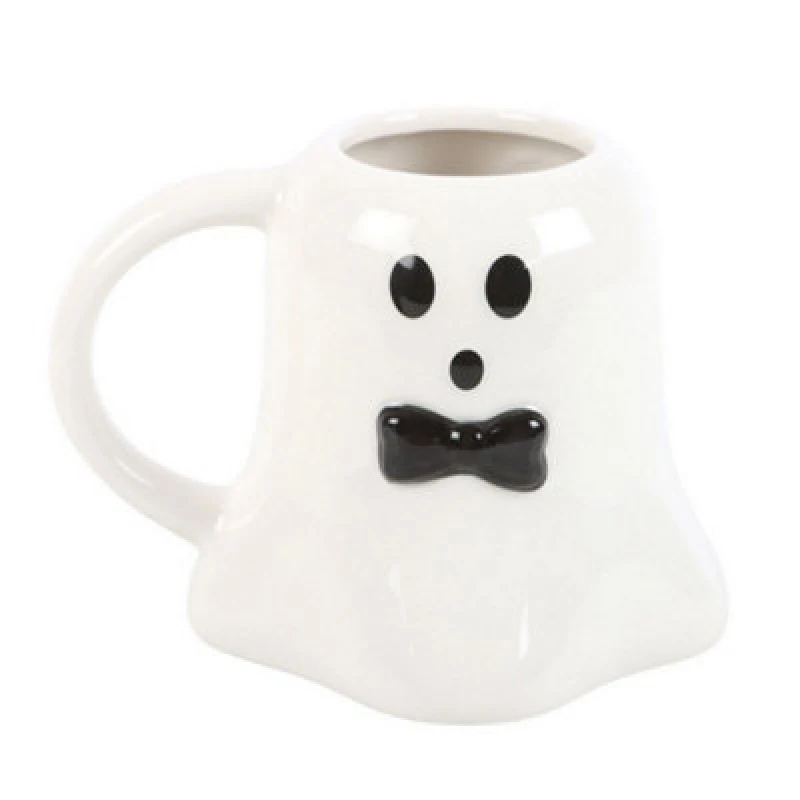 Image of Something Different Something Different Mr Boo Ghost Shaped Mug in Black One Size Unisex 5063574115261