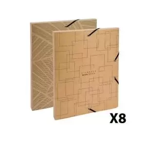 Image of Exacompta Eterneco Cardboard Box File 25mm Assorted Pack of 8 59247E