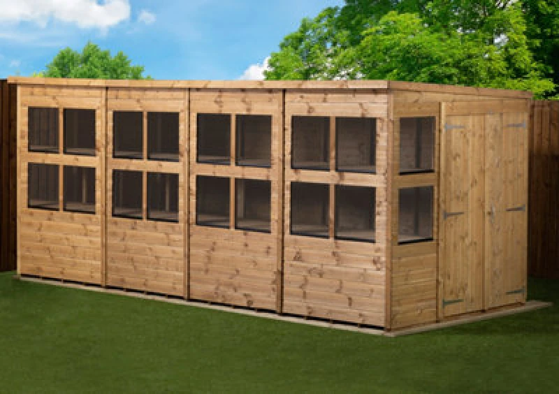Image of Empire Sheds Empire Pent Potting Shed 16X6 Double Door