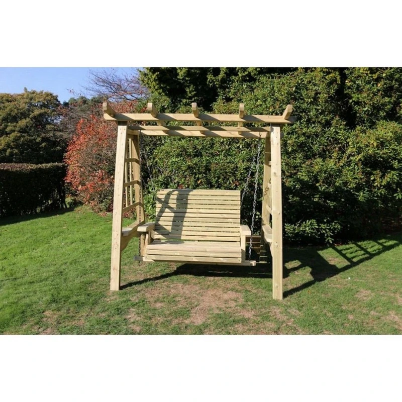 Image of Churnet Valley Garden Furniture Ltd Swing Seat Hammock - Min. Assembly Required - Set of Cushions Inc in Brown Brown Unisex