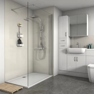 Image of Splashwall Gloss Ivory 2 sided Shower Panel kit (L)1200mm (W)1200mm (T)4mm