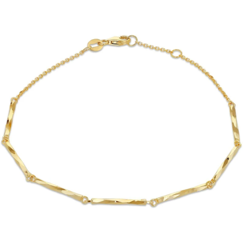 Image of Be You 9ct Gold Trace Diamond Cut Bracelet Yellow Gold female 7-7.5in