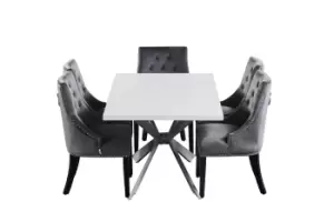Image of 'Windsor Duke' LUX Dining Set a Table and Chairs Set of 4