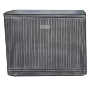 Image of Ivyline Outdoor Hampton Rectangular Galvanised Metal Planter H:38 x W:50 Cm