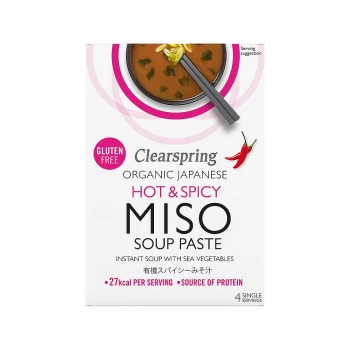 Image of Clearspring Japanese Hot & Spicy Instant Miso Soup Paste with Sea Vegetables 4x15g