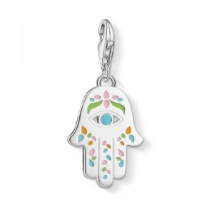 Image of Ladies Thomas Sabo Sterling Silver Charm Club Hand Of Fatima Charm