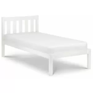 Image of Solid Pine 4ft6 Double Traditional Bed in a Surf White Finish - Luna