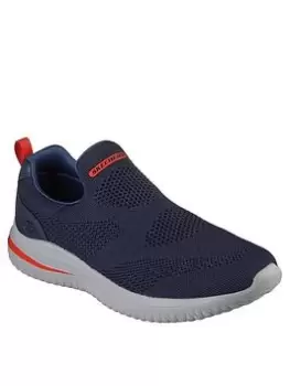 Image of Skechers Delson 3.0 Low Top Knitted Trainer, Navy, Size 11, Men