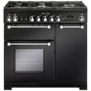 Image of Rangemaster 81420 90cm KITCHENER Dual Fuel Range Cooker Black Chrome