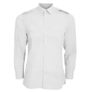 Image of Kustom Kit Mens Long Sleeve Pilot Shirt (15.5) (White)