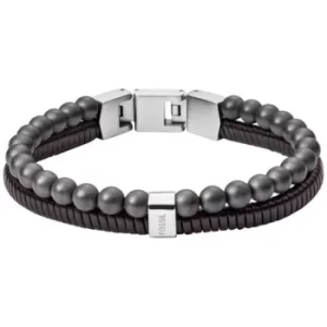 Image of Mens Fossil Stainless Steel Vinatge Casual Blackout Bracelet