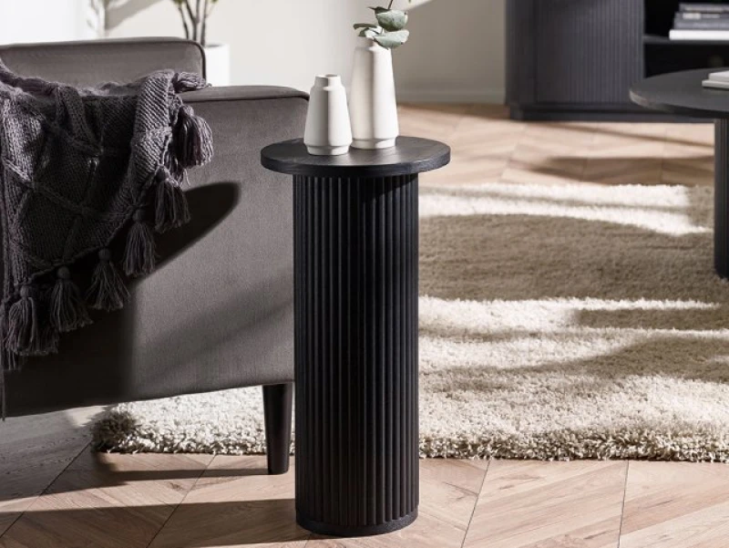 Image of Julian Bowen Louis Black Ash Round Lamp Table