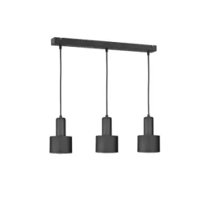 Image of Luce Bar Pendant Ceiling Light Black, 60cm, 3x E27