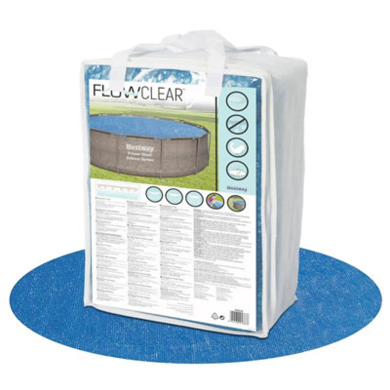 Image of Bestway Flowclear 'Pool Cover' for Above Ground Solar Swimming Pool 12ft Blue unisex