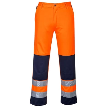 Image of TX71ONRS - sz S Seville Hi-Vis Trousers - Orange/Navy - Portwest