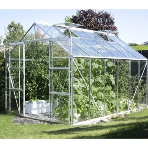 Image of Vitavia Jupiter Greenhouse with 3mm Toughened Glass - Silver -8 x 12
