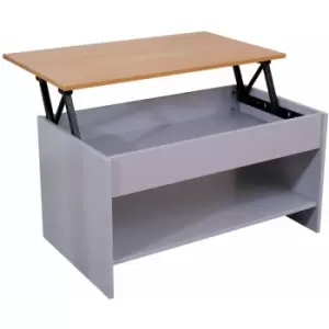 Image of Hmd Furniture - Lift up Top Coffee Table with Bottom Storage Shelf and Hidden Drawer Living Room Furniture,Grey,85x50x45cm(WxDxH) - Grey