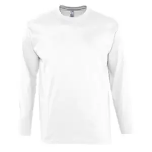 Image of SOLS Mens Monarch Long Sleeve T-Shirt (L) (White)