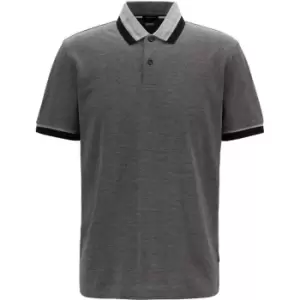 Image of Boss Boss Parlay Short Sleeve Polo Shirt Mens - Silver