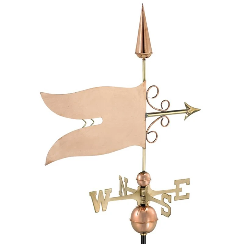 Image of Good Directions Farmhouse Copper Banner Weathervane - H104 x W64 x L44cm Copper Unisex