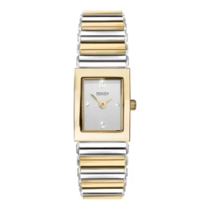 Image of Seksy Edge Quartz Silver Dial Two Tone Stainless Steel Bracelet Ladies Watch 2865