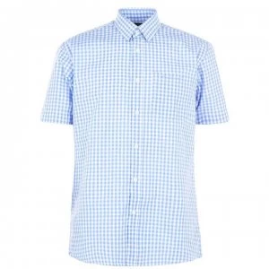 Image of Pierre Cardin Short Sleeve Shirt Mens - Blue Check