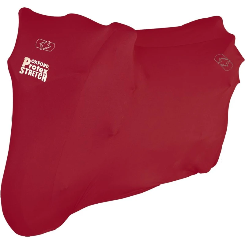 Image of Oxford Protex Stretch-Fit Indoor Motorcycle Cover (Small) - Red