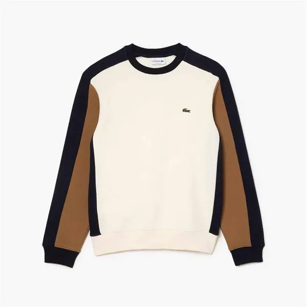Image of Lacoste Lacoste Colour Block Sweatshirt - Beige S