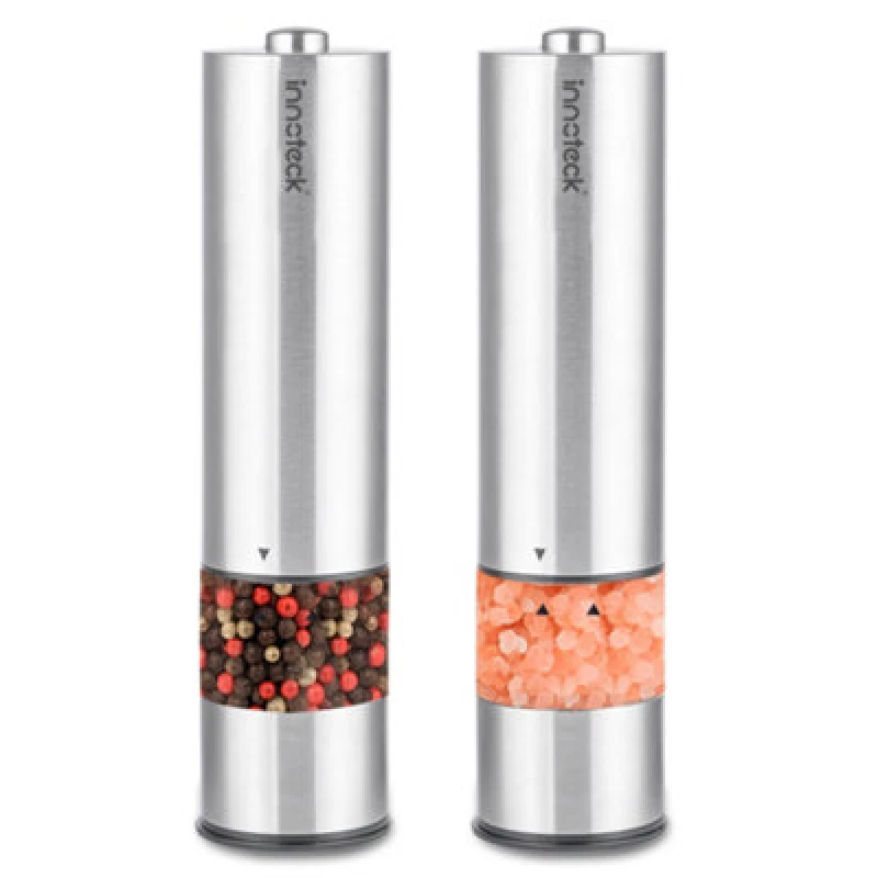 Image of Innoteck Essentials Stainless Steel Electric Salt & Pepper Mill Set - Silver