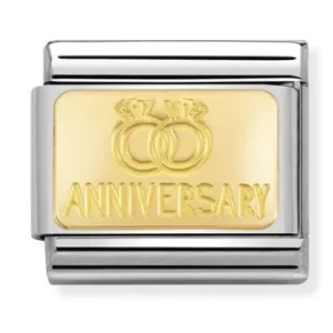 Image of Nomination CLASSIC Gold Engraved Sign Anniversary Charm 030121/32