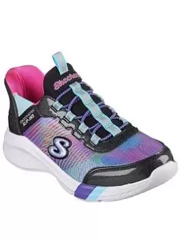Image of Skechers Girls Dreamy Lites Slip Ins Trainer, Black, Size 12 Younger
