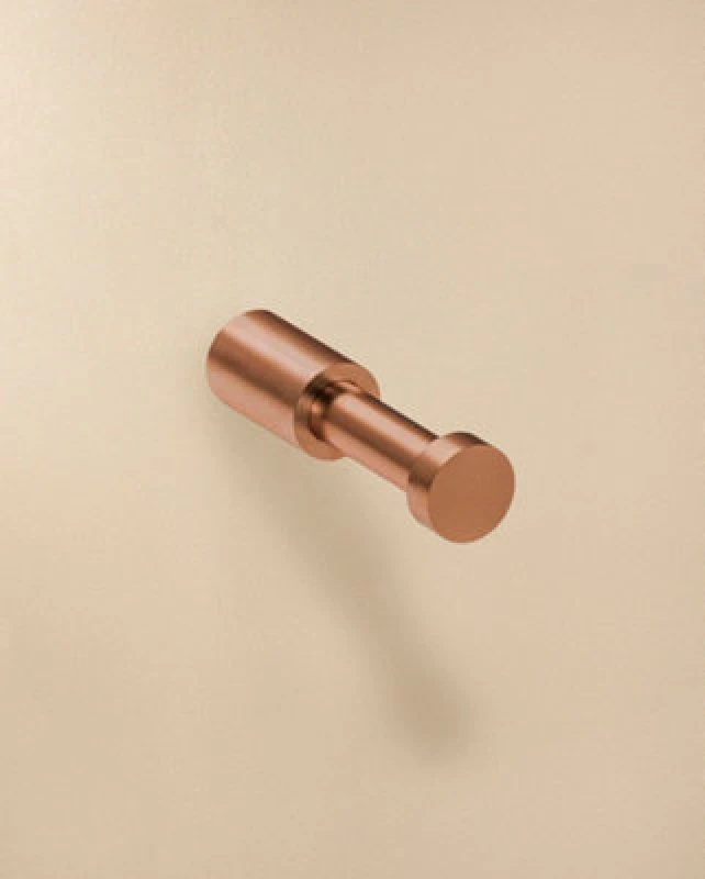 Image of Cosmic Towel Hook, Robe Hook, Coat Hook, Brushed Copper 5,5 Cm, Installed With Screws, Logic Collection