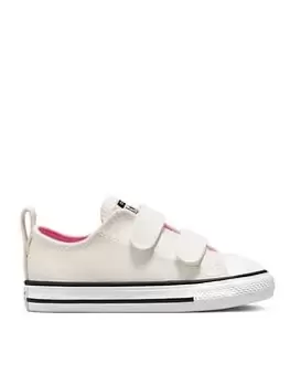 Image of Converse Chuck Taylor All Star 2v Glitter Toddler Ox Trainers, Silver/Pink, Size 7